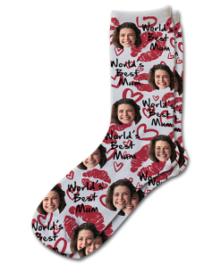 Alternative view of Worlds Best Mum Lips Personalised Mothers Day Socks Photo Socks