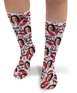 Worlds Best Mum Lips Personalised Mothers Day Socks Photo Socks