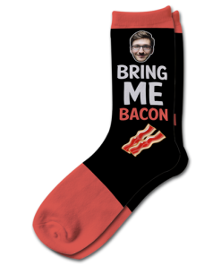 Alternative view of Bring Me Bacon Personalised Photo Socks