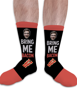 Bring Me Bacon Personalised Photo Socks