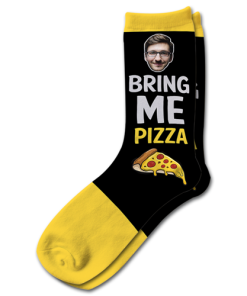 Alternative view of Bring Me Pizza Personalised Photo Socks