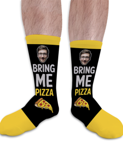 Bring Me Pizza Personalised Photo Socks