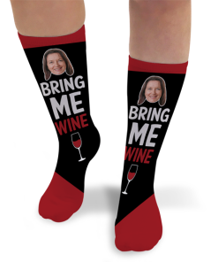 Bring Me Wine Personalised Photo Socks
