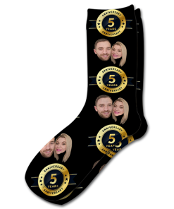 Alternative view of Wedding Anniversary Personalised Photo Socks