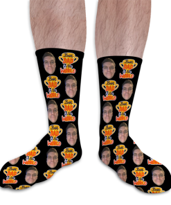 Best Dad In The World Coloured Background Photo Socks