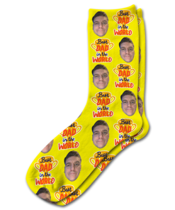 Alternative view of Best Dad In The World Coloured Background Photo Socks