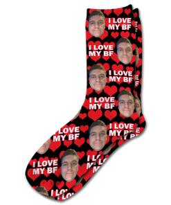 Alternative view of I Love My BF Personalised Photo Socks