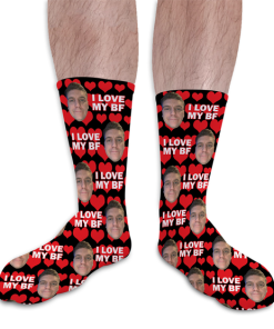 I Love My BF Personalised Photo Socks