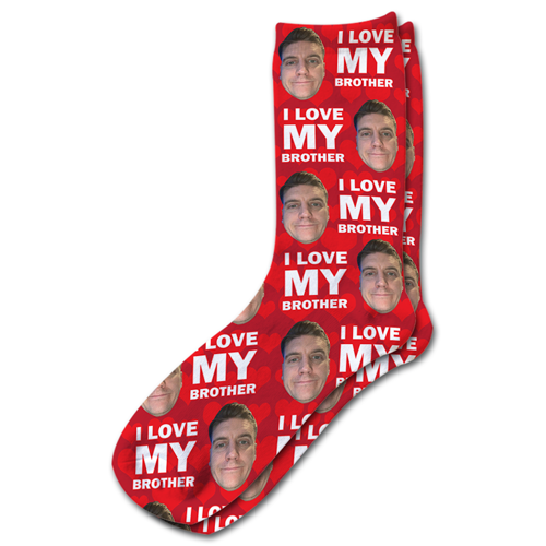 I Love My Brother Personalised Photo Socks - Image 6