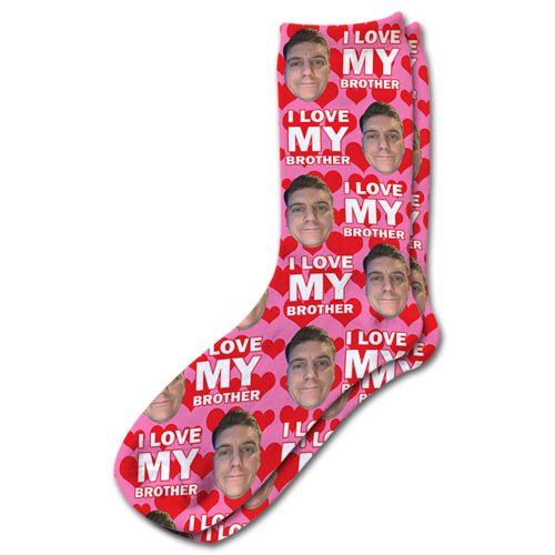 I Love My Brother Personalised Photo Socks - Image 8