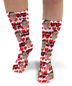 I Love My GF Personalised Photo Socks