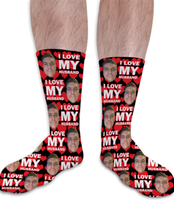 Alternative view of I Love My Husband Personalised Photo Socks