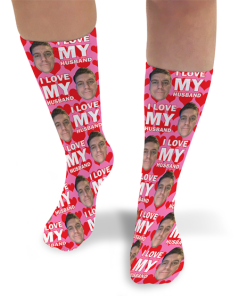 I Love My Husband Personalised Photo Socks