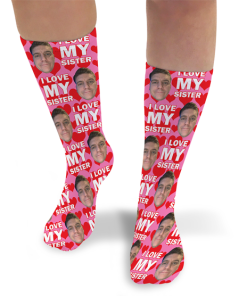 I Love My Sister Personalised Photo Socks