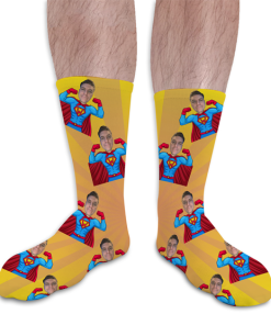 Superman Personalised Photo Socks