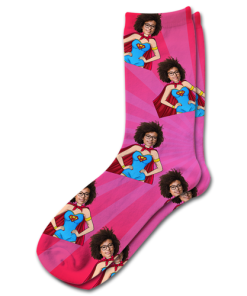 Alternative view of Superwoman Personalised Photo Socks