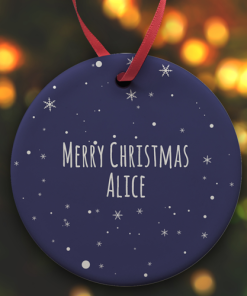 Ceramic Bauble - Merry Christmas Any Name 1