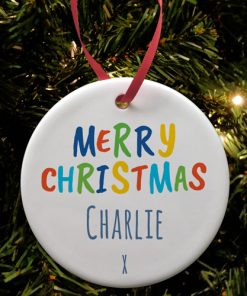 Ceramic Bauble - Merry Christmas Any Name 