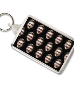 Alternative view of Coloured Background Personalised Photo Keyring