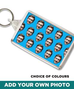 Coloured Background Personalised Photo Keyring