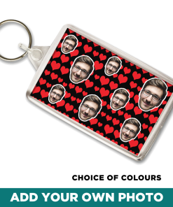 Love Hearts Personalised Photo Keyring