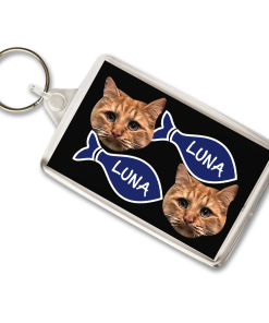 Alternative view of Pets Personalised Photo Keyring Cats