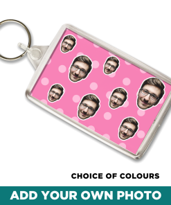 Polka Dots Personalised Photo Keyring
