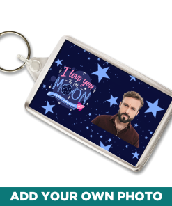 I Love You To The Moon & Back Personalised Photo Keyring