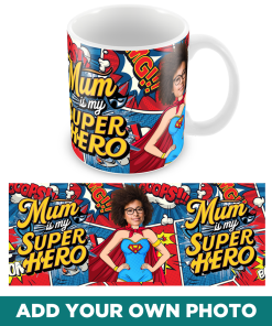 Mum Is My Super Hero Personalised Photo Mug