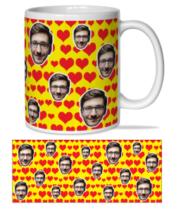 Alternative view of Love Hearts Personalised Photo Mug