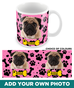 Dog Paws and Bones Personalised Photo Mug