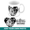 Mr And Mrs Black and White Personalised Wedding Anniversary Valentines Day Photo Mug