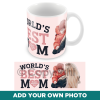World's Best Mum Personalised Photo Mug Pink Background Mothers Day Mug