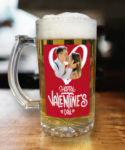 Personalised Beer Glass Happy Valentines Day