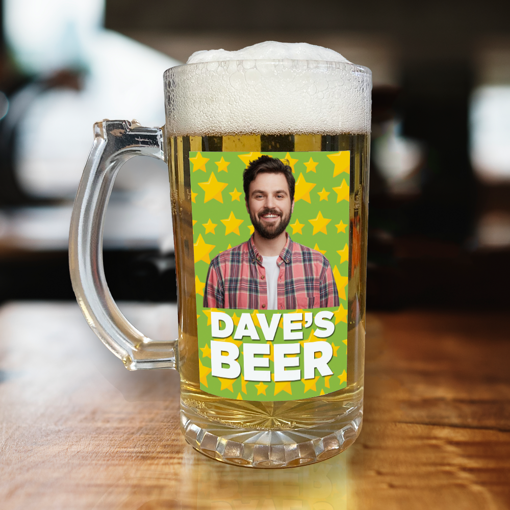 Personalised Beer Glass Stars & Add Any Text - Image 4