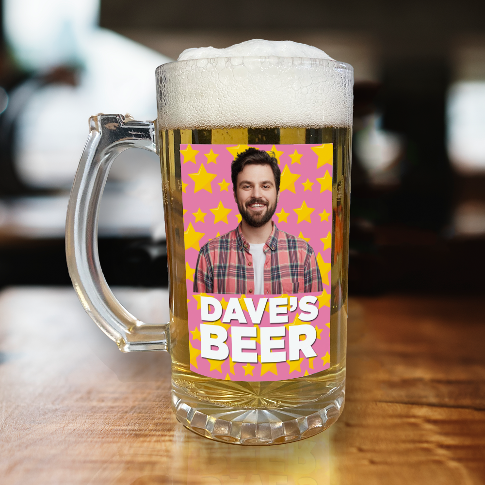 Personalised Beer Glass Stars & Add Any Text - Image 2