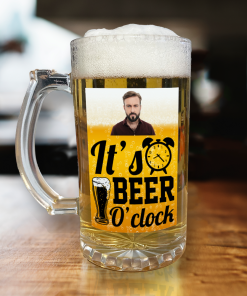 Personalised Beer Glass It's Beer O'Clock