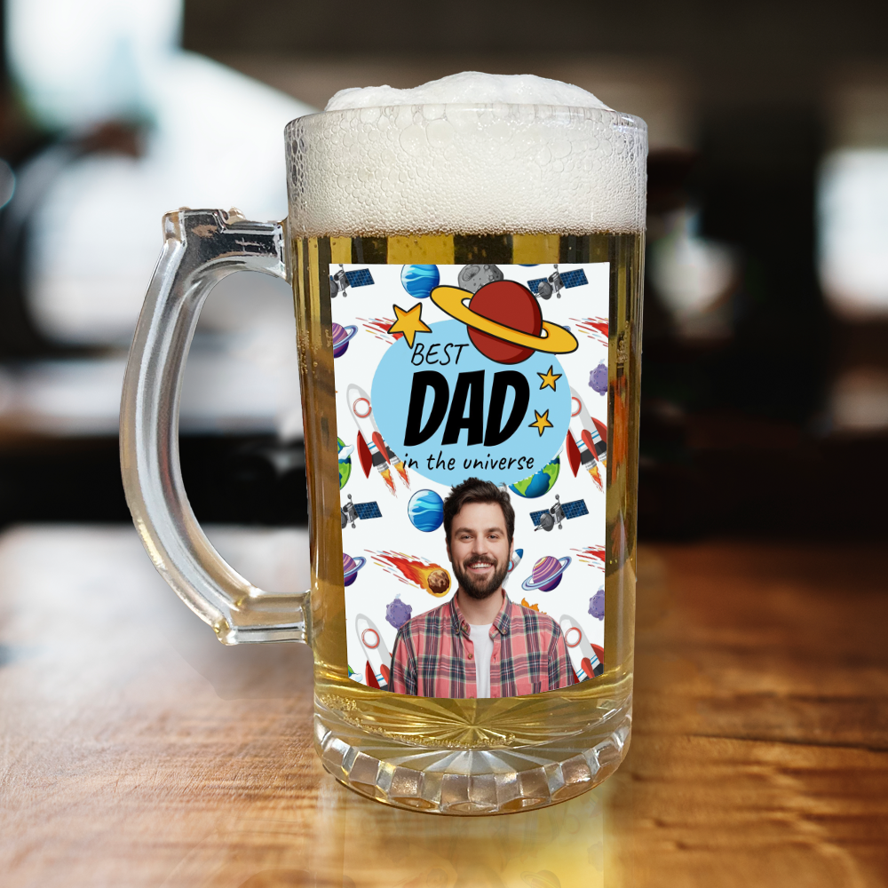 Personalised Beer Glass Best Dad In The Universe