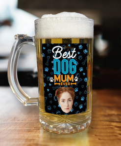 Personalised Beer Glass Best Dog Mum Ever