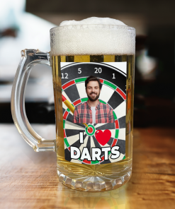 Personalised Beer Glass I Love Darts