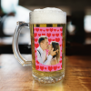 Personalised Beer Glass Love Hearts Add Any Photo Valentine's Day Glass