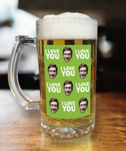 Personalised Beer Glass Photo & Message