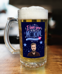 Personalised Beer Glass I Love You To The Moon & Back
