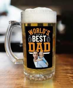 Personalised Beer Glass World's Best Dad Father's Day Stein Glass