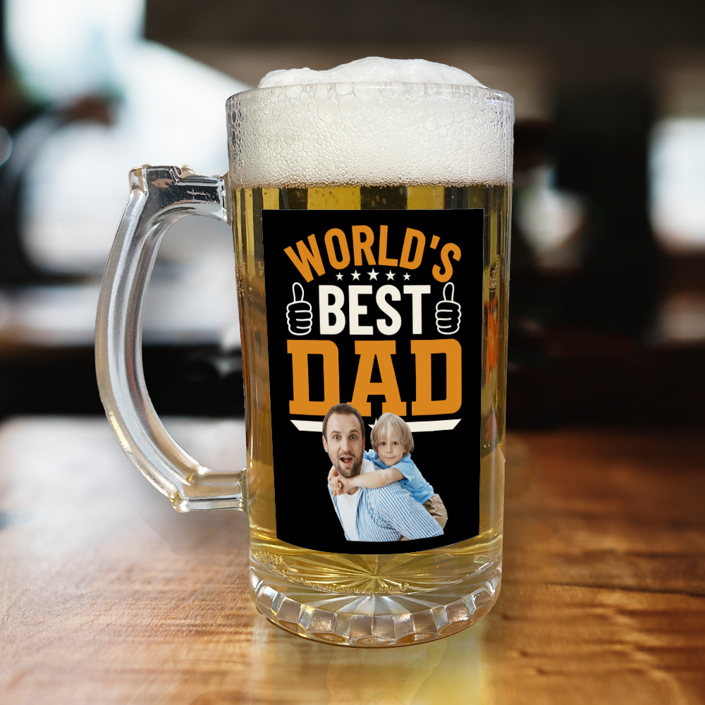 Personalised Beer Glass World's Best Dad Father's Day Stein Glass