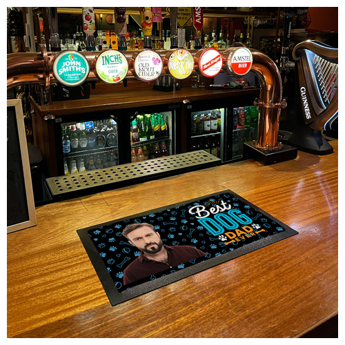 Personalised Bar Mat / Runner Best Dog Dad - Image 2