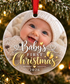 Alternative view of Baby's First Christmas 2026  - Ceramic Bauble