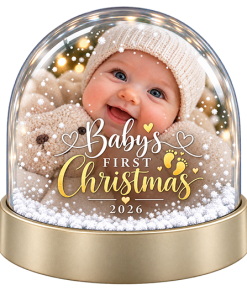 Alternative view of Personalised Snow Globe - Baby's First Christmas 2026 Photo Upload
