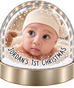 Alternative view of Personalised Snow Globe - Any Name's 1st Christmas Any Text & Photo Upload