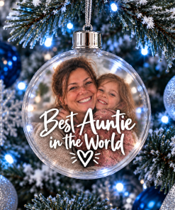 Best Auntie In The World Photo Upload - Jumbo Acrylic Bauble